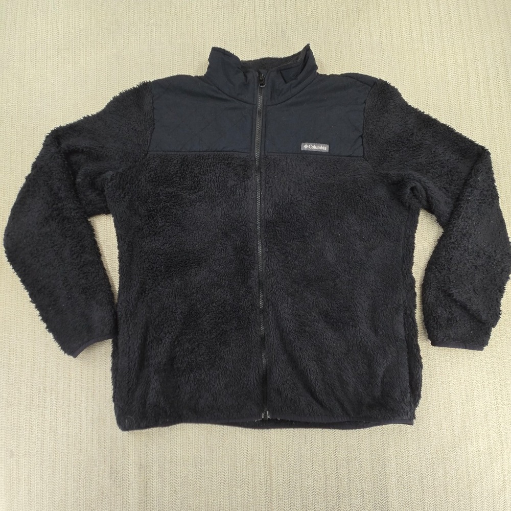 Columbia Women's Fluffy Fleece Sherpa Full Zip Jacket Large Black Outdoor